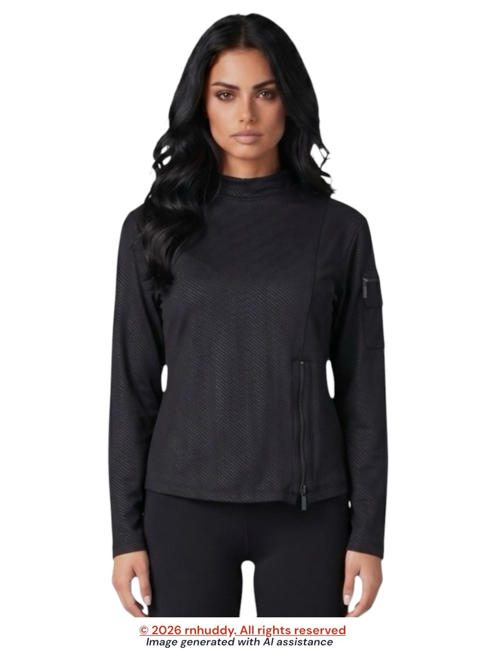 Jamie Sadock M black zipper pull over